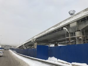 Водосток с автомобильной эстакады аэропорта Домодедово